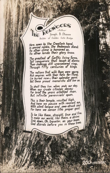 The Redwoods author Joseph B. Strauss builder of Golden Gate Bridge California