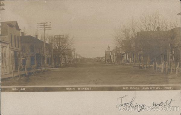 Main Street Looking West McCool Junction Nebraska