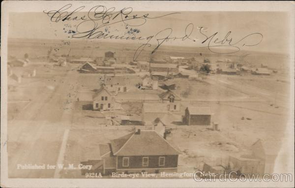Bird's Eye View Hemingford Nebraska W. M. Cory