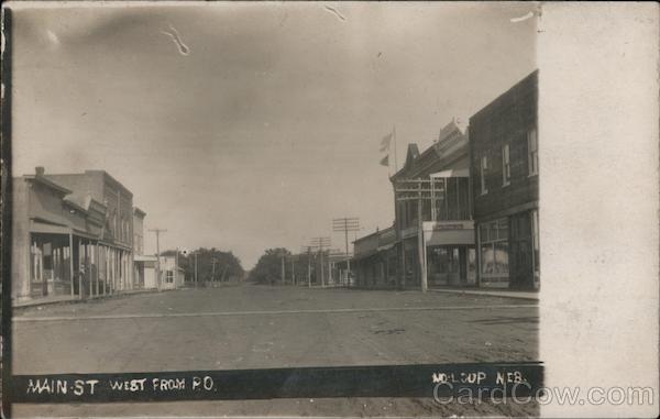 Main St West from P.O. North Loup Nebraska