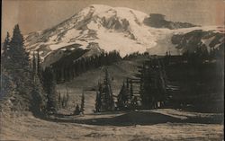 Snow capped mountain view Postcard