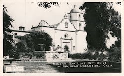 Mission San Luis Rey, Built in 1798 Postcard