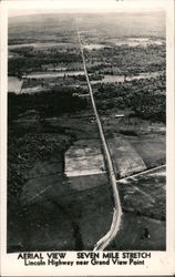 Aerial view-seven mile stretch-Lincoln Highway near Grand View Point Postcard