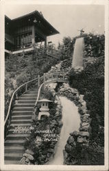 Waterfall, Japanese Gardens Postcard
