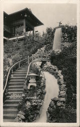 Waterfall, Japanese Gardens Hollywood, CA Postcard Postcard Postcard