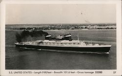 S.S. United States Cruise Ships Postcard Postcard Postcard