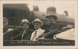 William Jennings Bryan, Aug 8th 1915 Fremont, NE Postcard Postcard Postcard