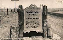 Continental Divide Trading Post sign Elevation 4.587 Feet Postcard