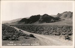 Road on the Nevada Desert Postcard Postcard Postcard