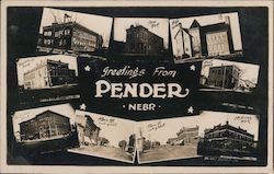 Greetings from Pender Nebr Postcard