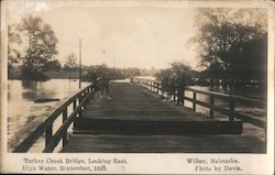 Turkey Creek Bridge, looking east-High water, September, 1923 Wilber, NE Davis Postcard Postcard Postcard
