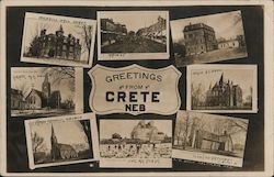 Greetings from Crete MultiView Nebraska Postcard Postcard Postcard