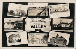 Greetings from Valley, Nebraska MultiView L. W. Snow Postcard Postcard Postcard