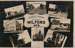 Greetings from Milford Nebraska MultiView Postcard Postcard Postcard