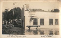 Power Plant, High Water, September 1923 Postcard