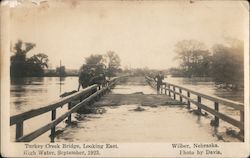 Turkey Creek Bridge, Looking East, High Water, September 1923 Postcard