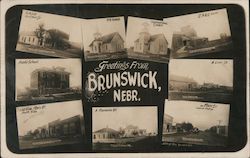 Greetings from Brunswick MultiView Nebraska Postcard Postcard Postcard