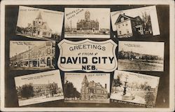 Greetings from David City, Neb. Multiview Nebraska L. W. Snow Postcard Postcard Postcard