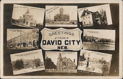 Greetings from David City, Neb. Multiview Postcard