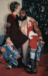 Mr. T as Santa Claus and Nancy Reagan 1983 Postcard