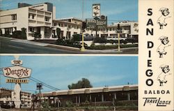 Balboa Park TraveLodge and Denny's Restaurant Postcard