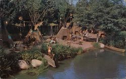 Peaceful Indian Village at Disneyland's Frontierland Rivers of America Postcard