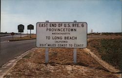 East End of U.S. Rte. 6, Provincetown Massachusetts to Long Beach California Postcard