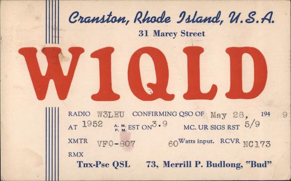 W1QLD Cranston Rhode Island