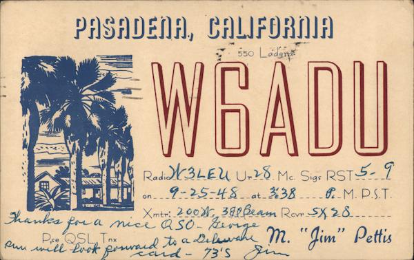 W6ADU Pasadena California