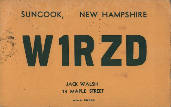 W1RZD Suncook New Hampshire