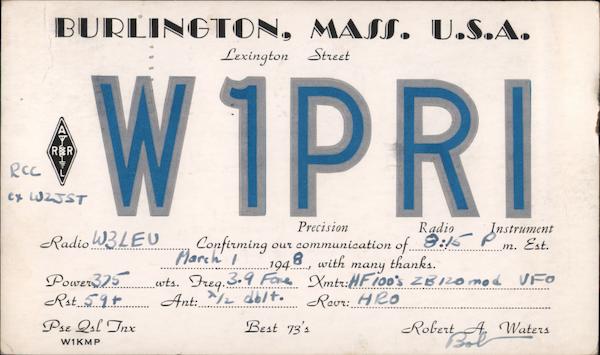 W1PRI Burlington Massachusetts