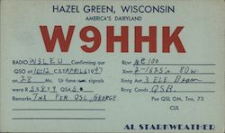 W9HHK Hazel Green, WI Postcard Postcard Postcard