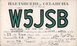 W5JSB Hartshorne, OK Postcard Postcard Postcard