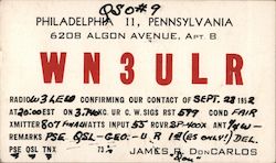 WN3ULR Philadelphia, PA Postcard Postcard Postcard