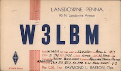 W3LBM Lansdowne, PA Postcard Postcard Postcard