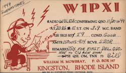 W1PXI Kingston, RI Postcard Postcard Postcard