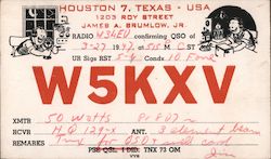 W5KXV Houston, TX Postcard Postcard Postcard