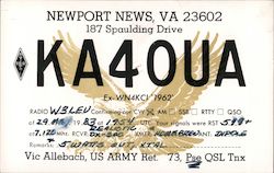 KA4OUA Newport News, VA Postcard Postcard Postcard