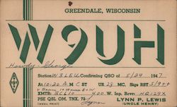 W9UH Greendale, WI Postcard Postcard Postcard