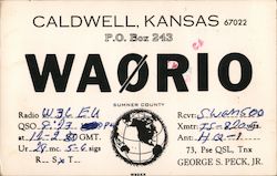 WA0RIO Caldwell, KS Postcard Postcard Postcard