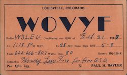 W0VYF Louisville, CO Postcard Postcard Postcard