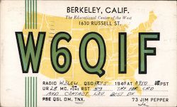 W6QIF Berkeley, CA Postcard Postcard Postcard