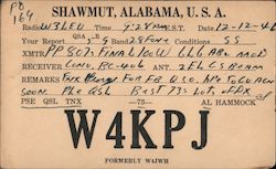 W4KPJ Shawmut, AL Postcard Postcard Postcard