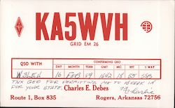 KA5WVH Rogers, AR Postcard Postcard Postcard