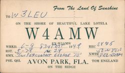 W4AMW Avon Park, FL Postcard Postcard Postcard