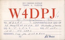 W4DPJ Tampa, FL Postcard Postcard Postcard