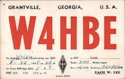 W4HBE Grantville, GA Postcard Postcard Postcard