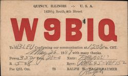 W9BIQ Quincy, IL Postcard Postcard Postcard