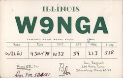 W9NGA Radio W3LEU Postcard