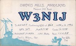 W3NIJ Owings Mills, MD Postcard Postcard Postcard